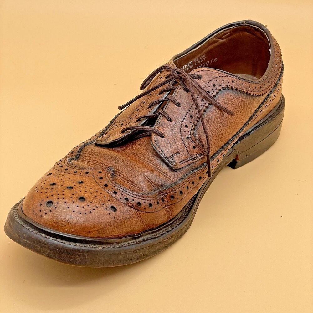 Hanover LB Sheppard Signatures Leather Wingtip Shoes Men’s 7D/B 2312 Brown Prep